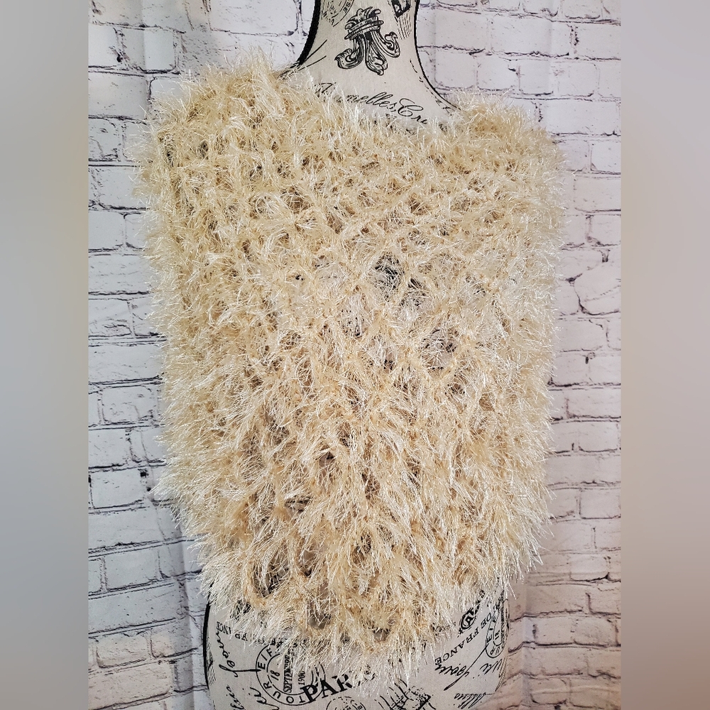Unbranded Diamond Knit Camel Gold Glitter Topper - Picture 5 of 7